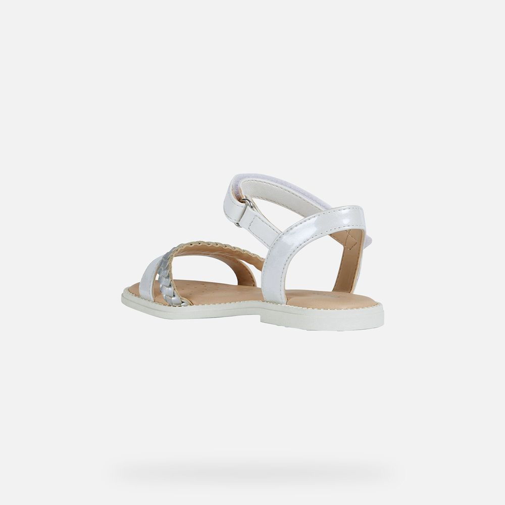 Geox Sandals White Karly - Geox Girls Shoes - OSXUGQ018